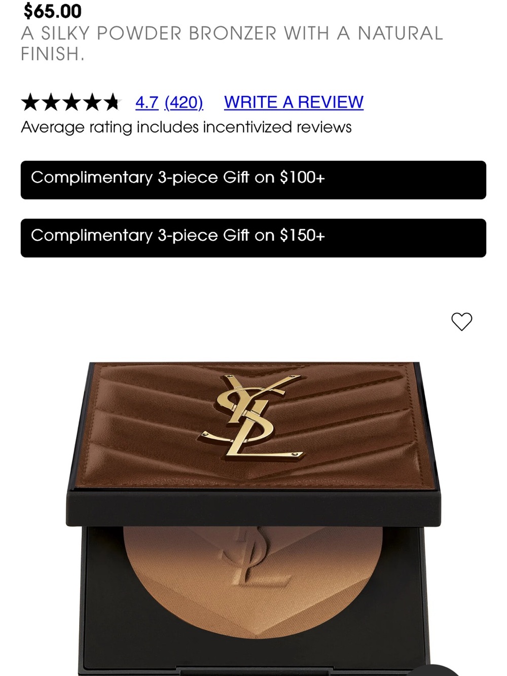 NIB YSL All Hours Hyper Bronze shade 01 Light Sepia